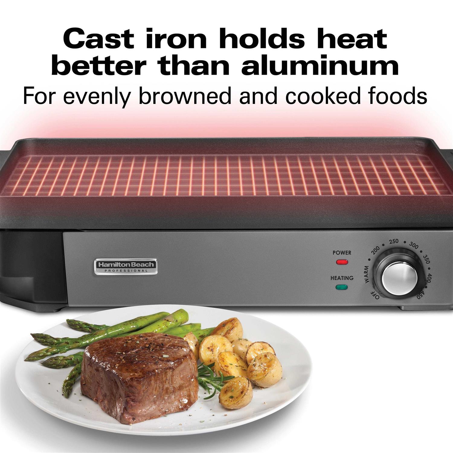 Hamilton Beach Professional Cast Iron Electric Grill - Home & Office 